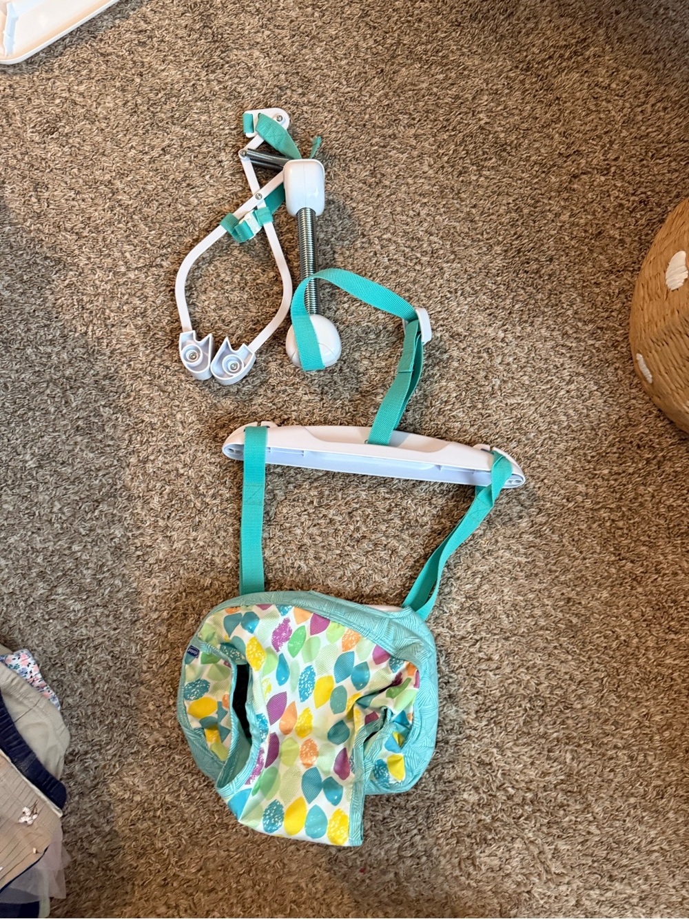 Kids Doorway Jumper Harness - Teal Leaf Print